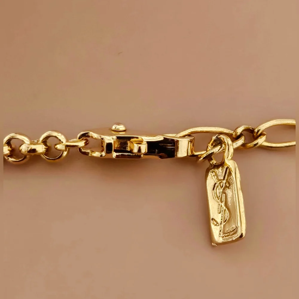 Yves Saint Laurent Gold-plated Necklace With Red Gemstones - Picture 4 of 4